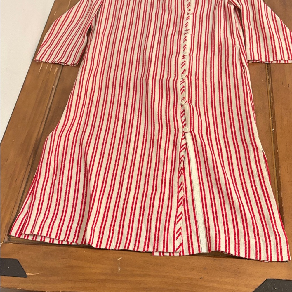 Raquel Allegra Red and Cream Duster Dress Size 2 - Picture 3 of 15